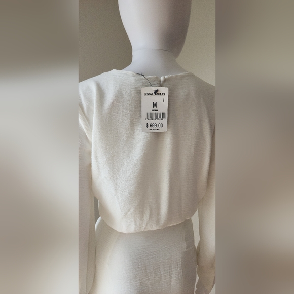 NWT White Short Dress with Waist Wrap - Medium! - Picture 9 of 11